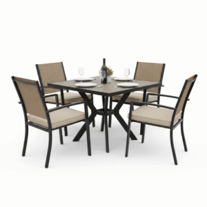44" Sq Harbor Dining Table w/4 ( mayhew sling dining MHSDAC2236)