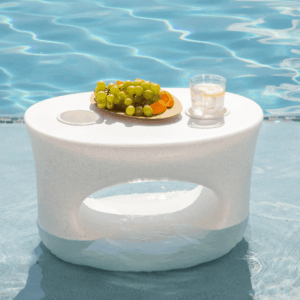 Amped Stool/Table with WHT&BLK Cupholders